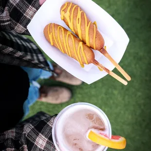 Corndog + beer