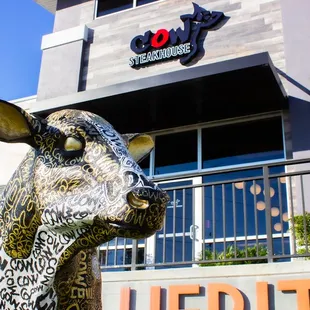 the front of the restaurant