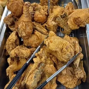 Fried chicken on buffet