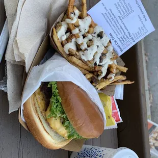 Classic Cheeseburger and Truffle Fries.