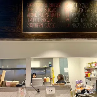 Wall menu and counter