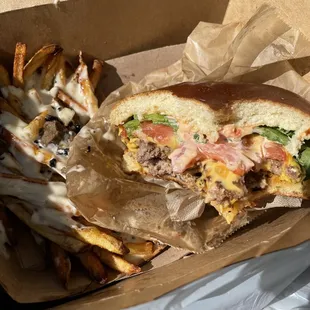 Southern Classic Burger and truffle fries