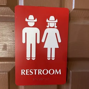a restroom sign