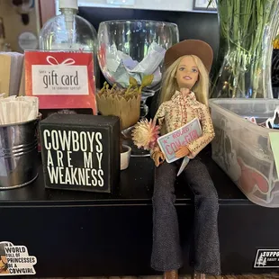 Cowgirl Barbie at Host/Hostess stand