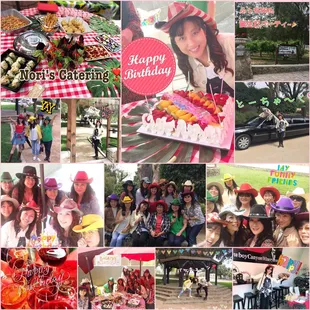 a collage of photos of a birthday party