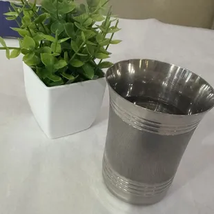 White table cloths.