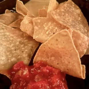 Good, spicy salsa and chips