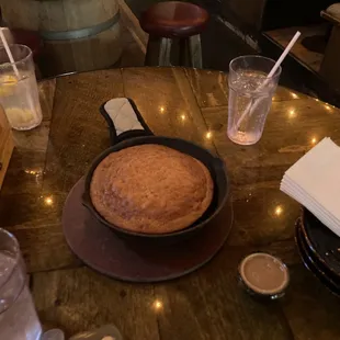 a pan of food on a table