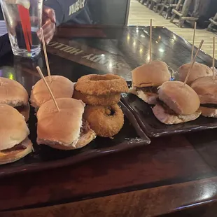 Brisket sliders and bbq sliders