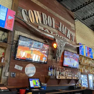 the interior of a bar