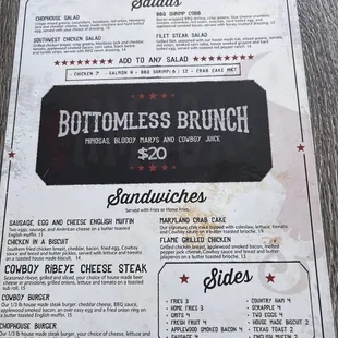 Brunch menu
