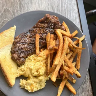 Steak and eggs