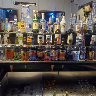 bottles of alcohol on shelves