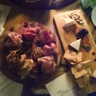 Meat Tray and Cheese Tray. The Menu changes daily, but they make all their cured meats in-house.