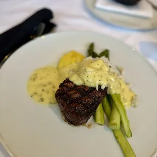 8oz. Filet, Oscar Style.