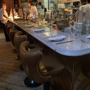 Bar seating by the kitchen- reservation only but how fun to watch them prepare the food.