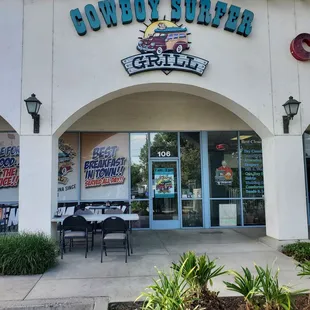 the front of the restaurant