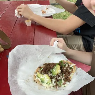 Me eating the delux taco
