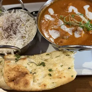 Butter Chicken and Garlic Naan