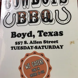 a sign for the restaurant