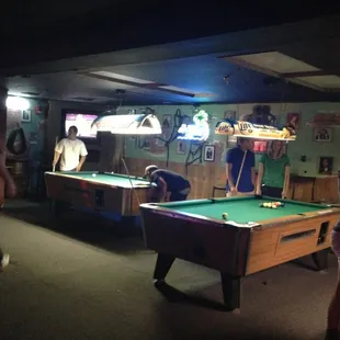Pool tables on 2nd floor