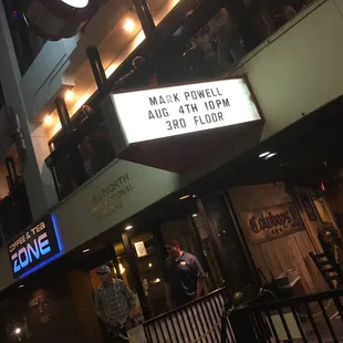 the marquee for the show