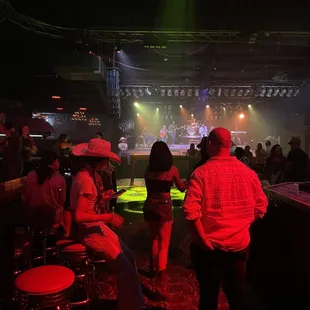 a band performing on stage