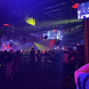 a crowd of people at a bar
