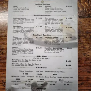 Breakfast menu pg 2 - June 2023