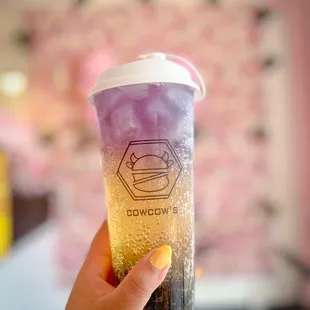 Sparkling lychee with brown sugar boba