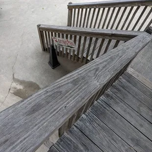 Stairs to coffee. Unclear if there is an accessible entry. The coffee shop is above another restaurant