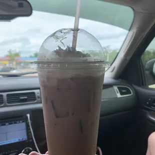 Carmello iced coffee with a little chocolate