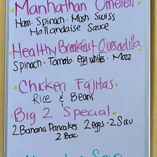 Daily Specials- they ran out of soup while I was there!!