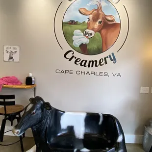 a black and white cow
