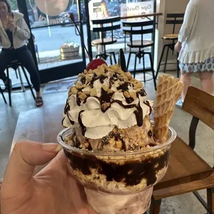 Black raspberry truffle sundae