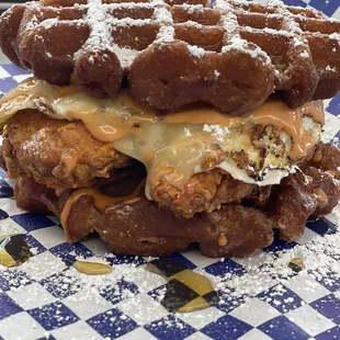Chicken And Waffle Breakfast Sando