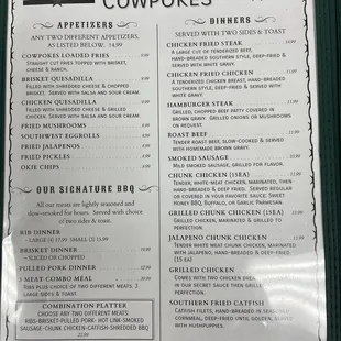 the menu