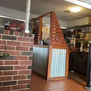 the entrance to the restaurant