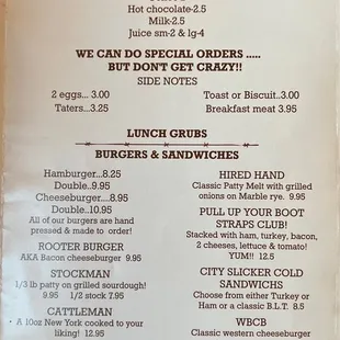 menu