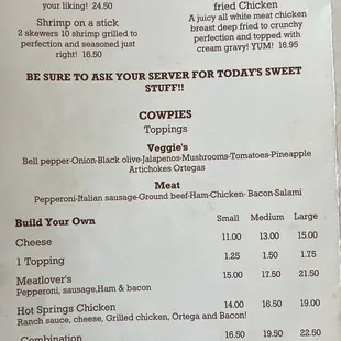 menu