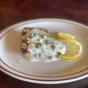 Mahi Mahi with cream caper sauce