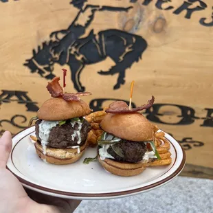 jalapeño stuffed sliders!