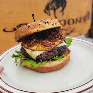 teriyaki pineapple burger!
