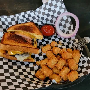 Grilled Bologna sandwich.