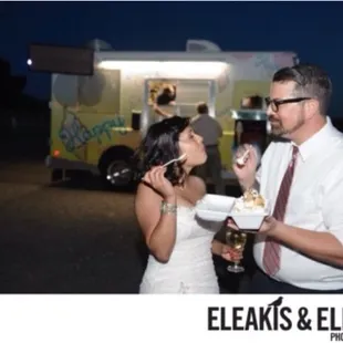 Enjoying our Wedding Sundae. Happy Cow, you are the very best. Thank you so much for everything!