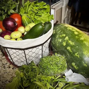 a basket of vegetables