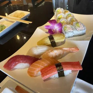 sashimi, sushi, sushi and sashimi, food
