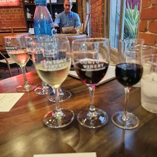 Wine flight tasting