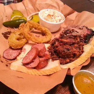 Sausage, Smoke Stab, Beef Brisket (3-meat Big Memphis plater)