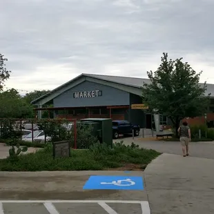 the parking lot for the store